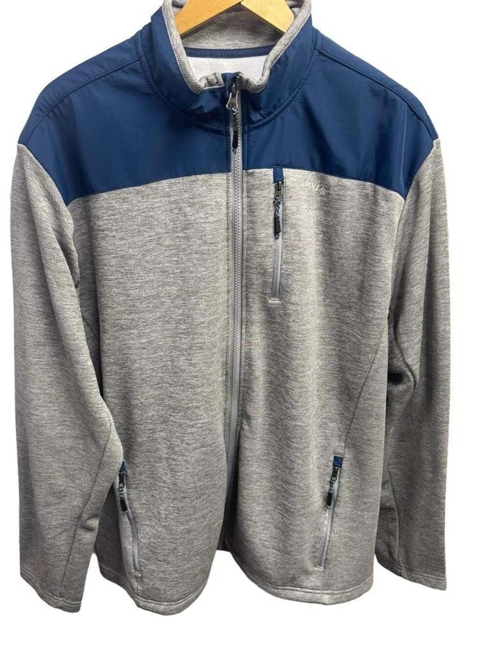Orvis Classic Collection Men's Gray Blue Full Zip Fleece Jacket XL